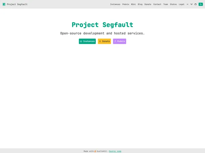 screenshot of Website