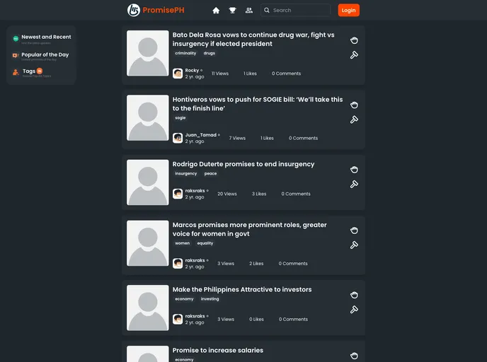 screenshot of PromisePH