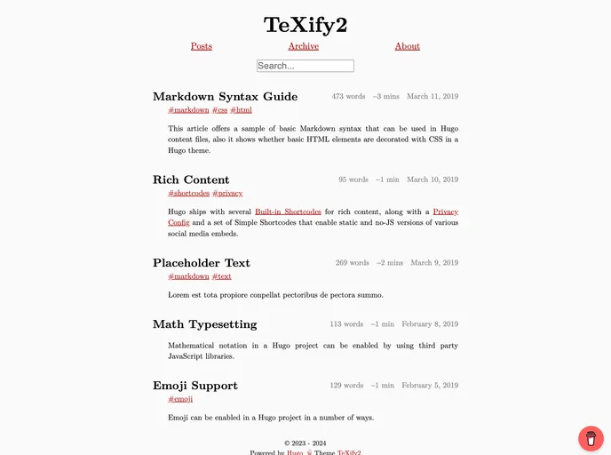 screenshot of Hugo Texify2
