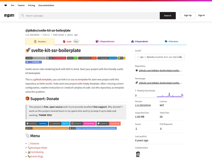 screenshot of Svelte Kit Ssr Boilerplate