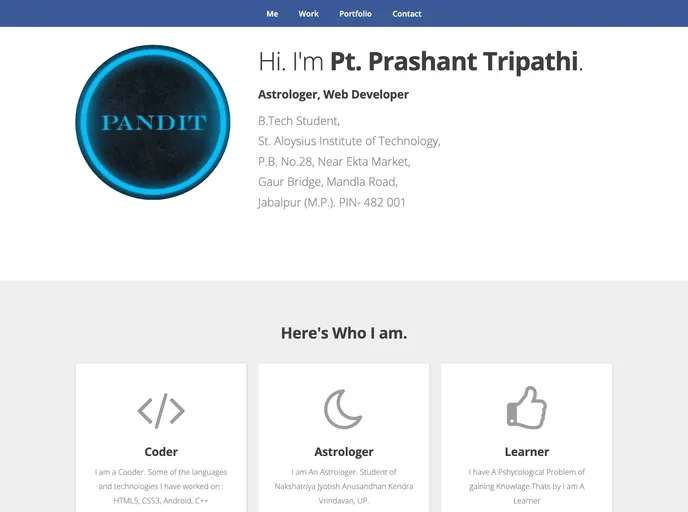 screenshot of Simple Portfolio