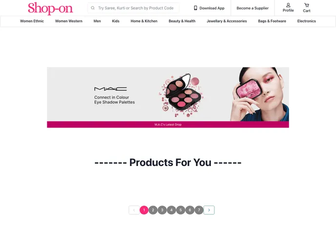 screenshot of Shop On