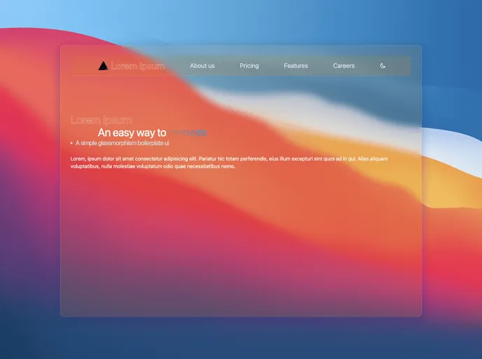 screenshot of Next Glassmorphism