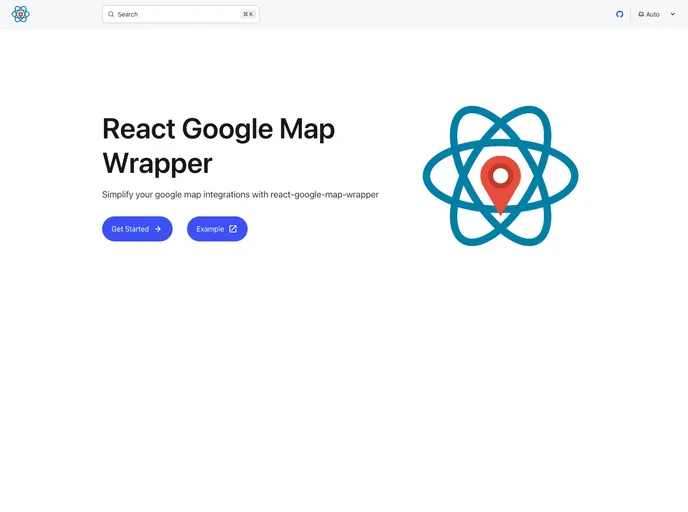screenshot of React Google Map Wrapper