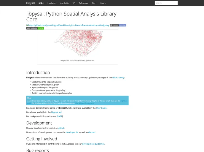 screenshot of Libpysal
