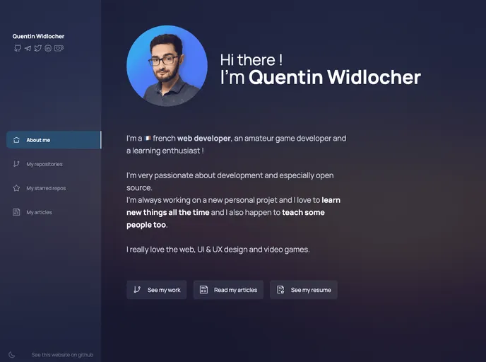 screenshot of Personal Website