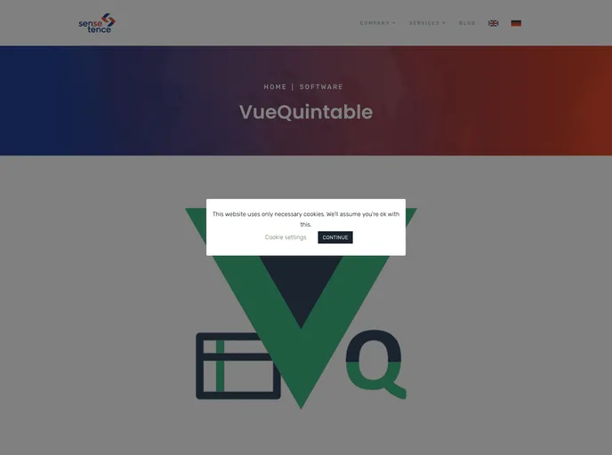 screenshot of Vue Quintable