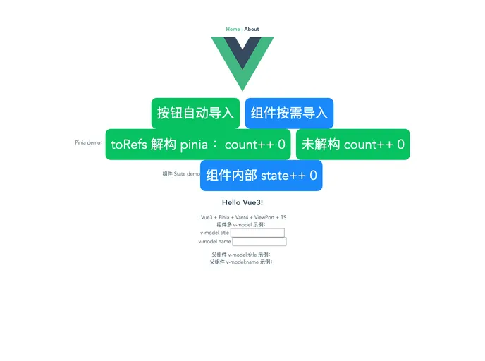 screenshot of Vue3 Vant4 H5 Template Ts
