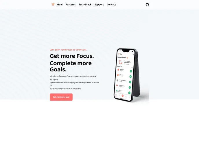 screenshot of Pomodoro Goal