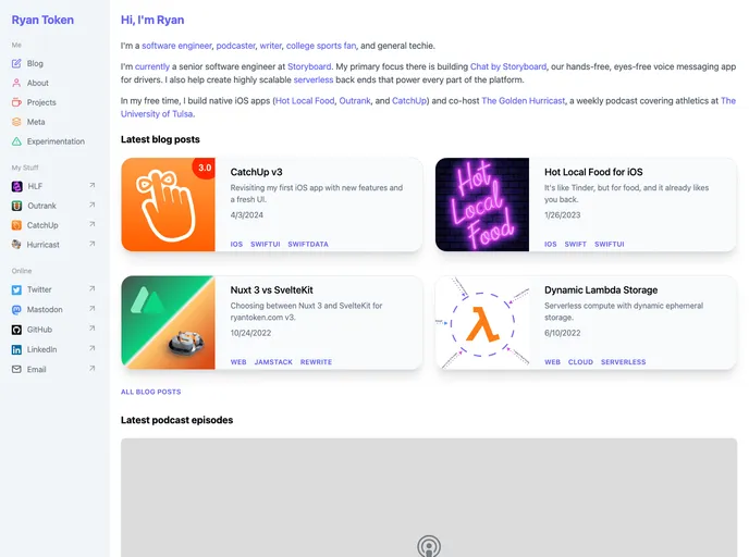 screenshot of Ryantoken.com V3 Svelte