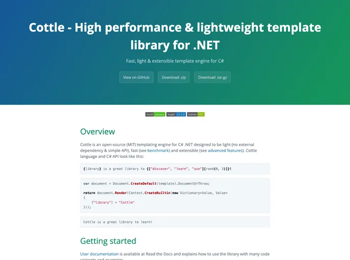screenshot of Cottle
