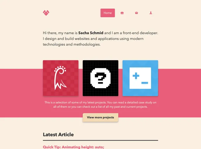 screenshot of Old.sacha.me