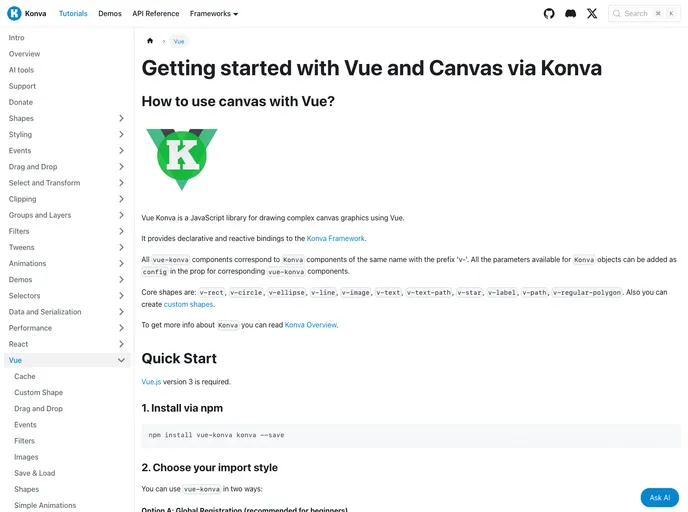 screenshot of Vue Konva