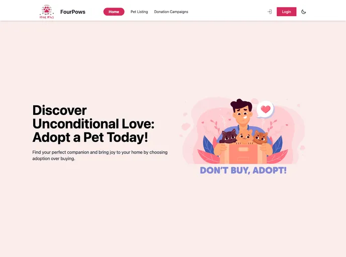 screenshot of Pet Adoption Platform