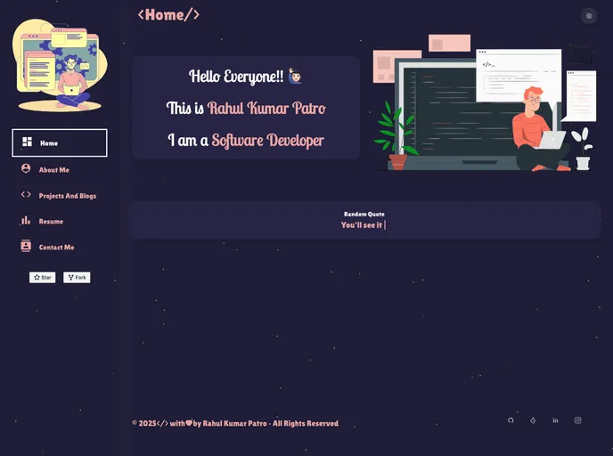 screenshot of Portfolio Rahulkp