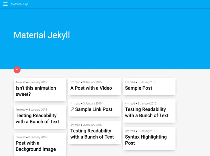 screenshot of Material Jekyll