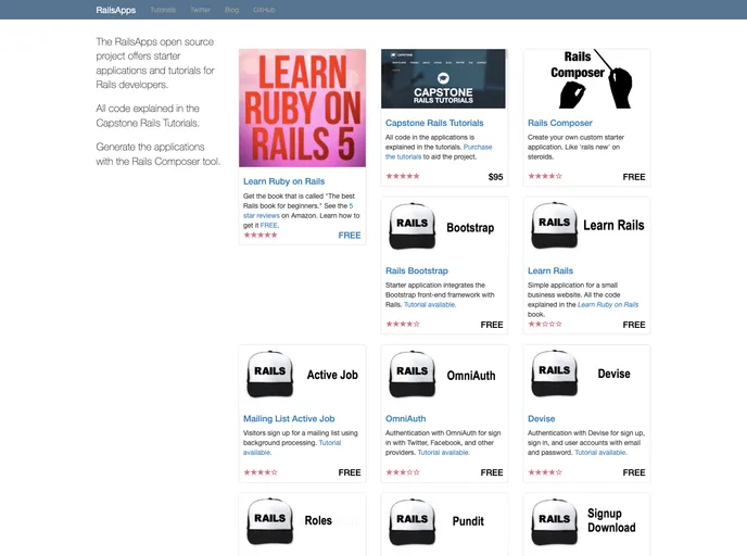 screenshot of Rails3 Application Templates