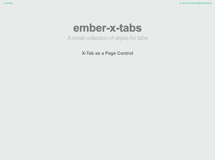 screenshot of Ember X Tabs