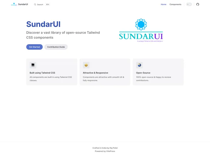screenshot of SundarUI