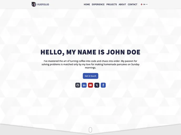 Vuefolio screenshot