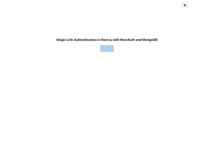 screenshot of Magic Login Next Auth