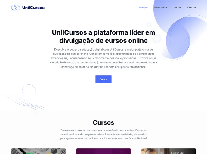 screenshot of Unilcursos
