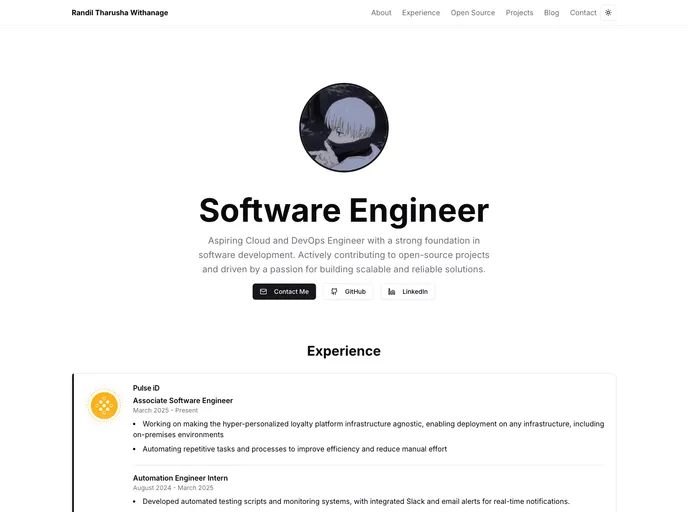 React Dev Portfolio screenshot