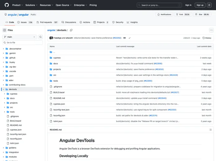 screenshot of Angular Devtools