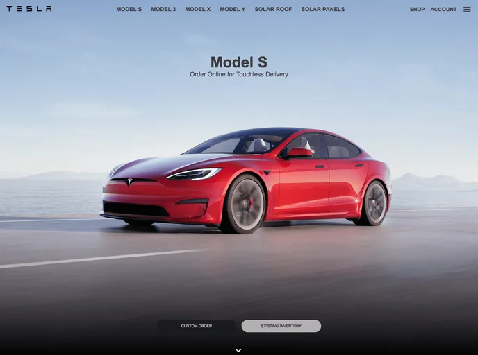 Tesla Clone React screenshot