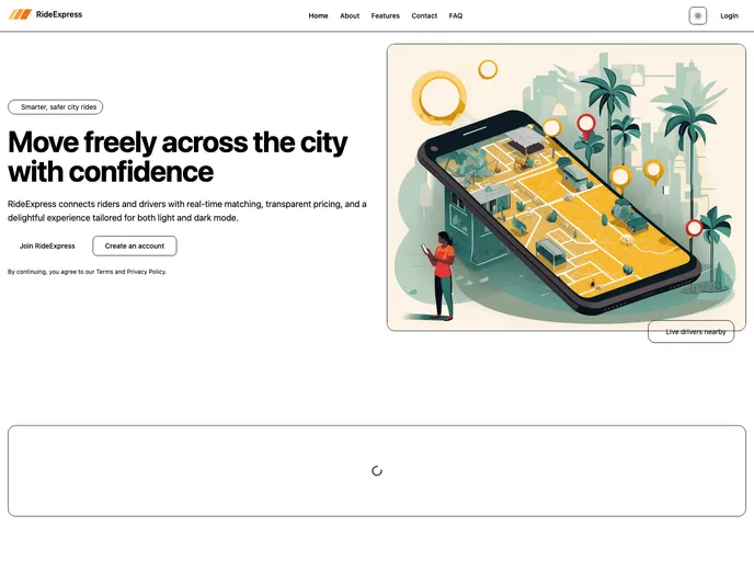 RideXpress Frontend screenshot