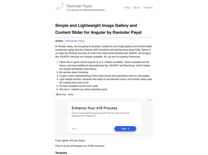 screenshot of Angular Image And Content Slider