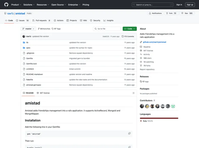 screenshot of Amistad
