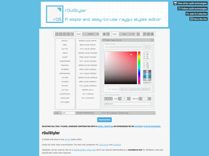 screenshot of Rguistyler
