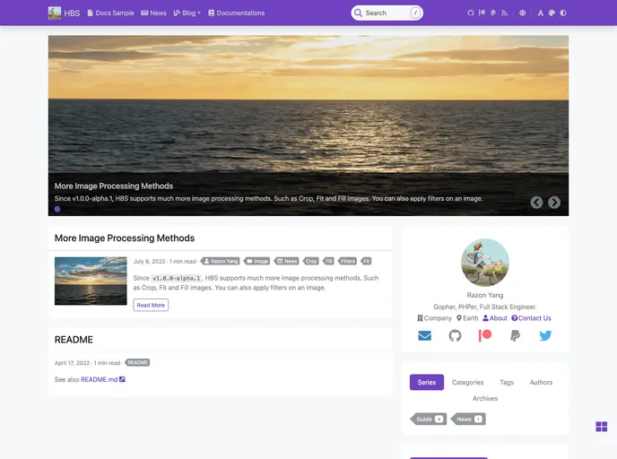 screenshot of Hugo Theme Bootstrap Skeleton