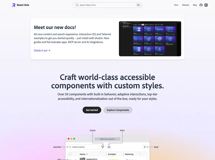 React Aria screenshot
