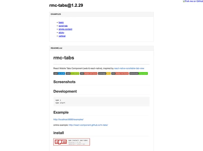screenshot of M Tabs