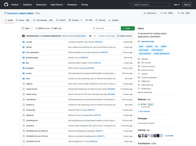 screenshot of Releases