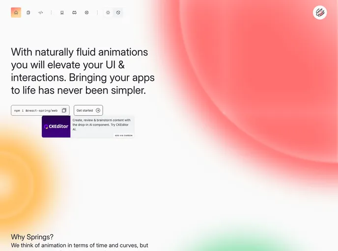 React Spring screenshot