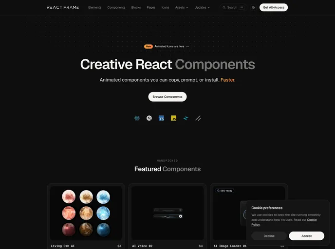 Reactframe screenshot