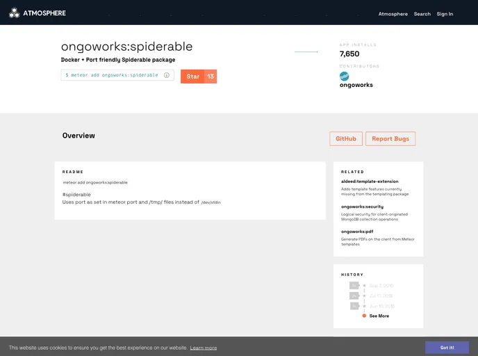 screenshot of Spiderable