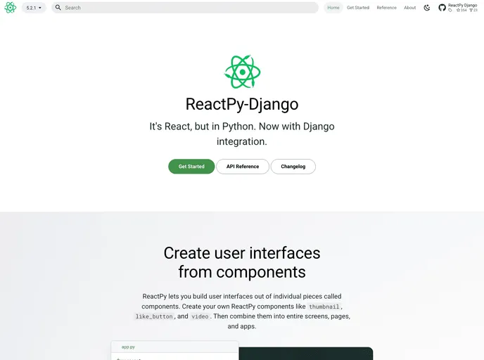 Reactpy Django screenshot