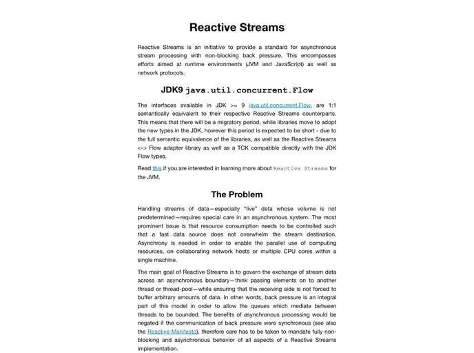 screenshot of Reactive Streams Jvm