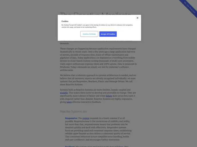 screenshot of Reactivemanifesto