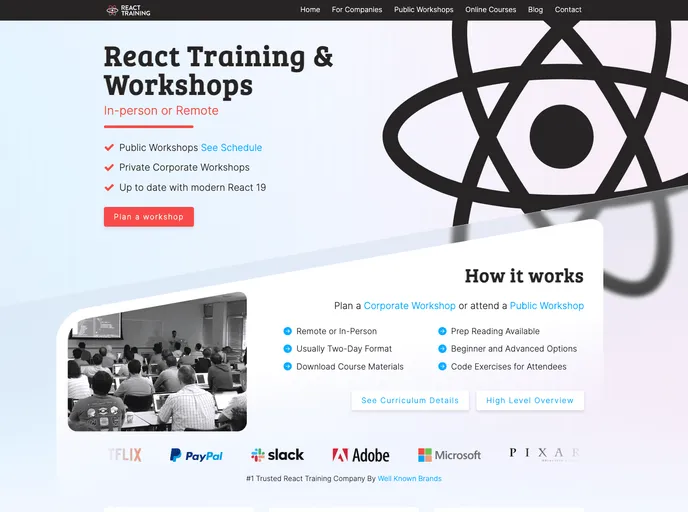 screenshot of Classic React Workshop