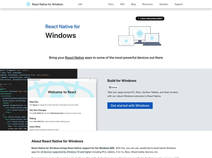 React Native Windows screenshot