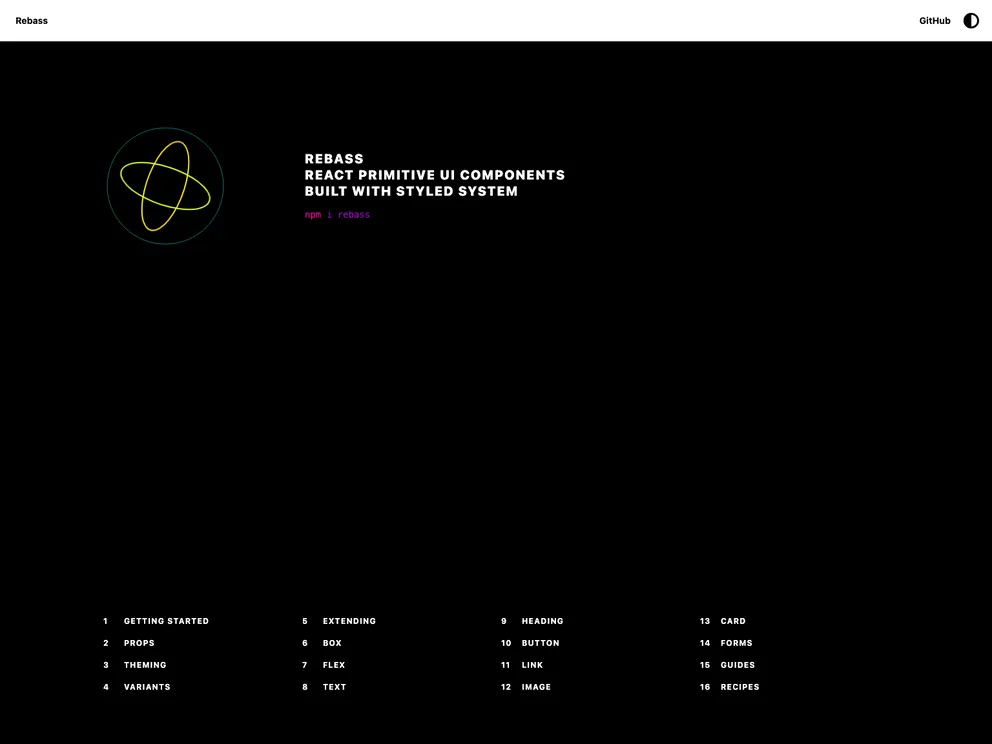 screenshot of Rebass