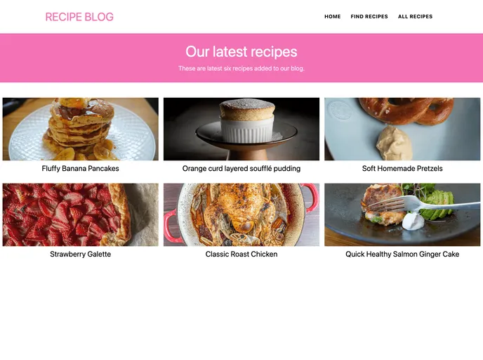 screenshot of Astro Recipe Website