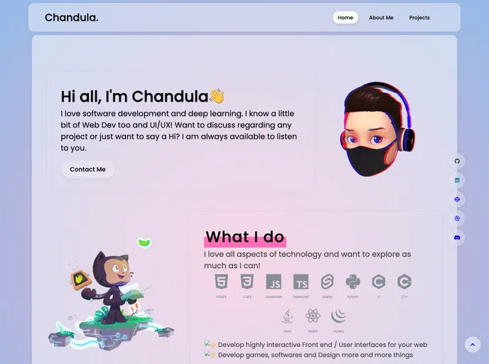 screenshot of Portfolio V2