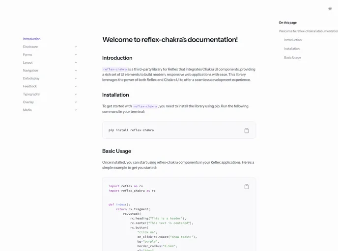 screenshot of Reflex Chakra