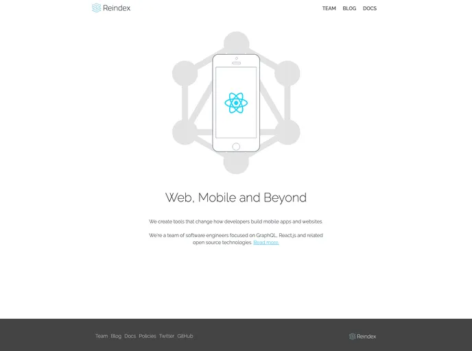 screenshot of Reindex Starter Kit React